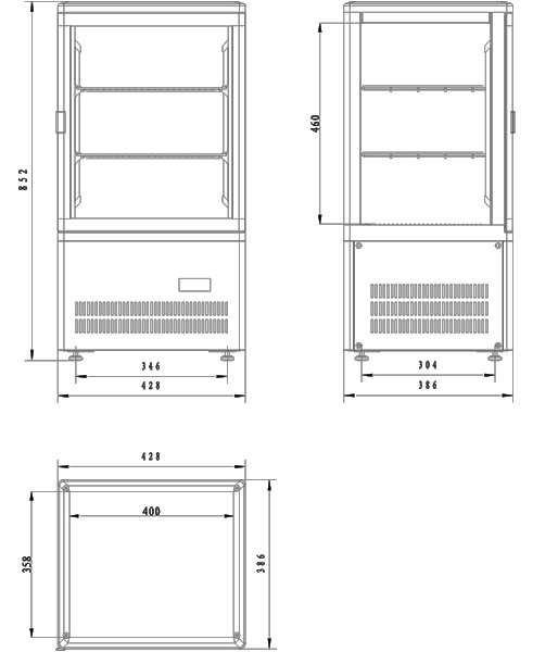 Vitrina refrigerada vertical de sobremesa Edenox VIVES S1, cristal 360º, 43 a 80 litros Vitrina refrigerada vertical de sobremesa Edenox VIVES S1, cristal 360º, 43 a 80 litros
