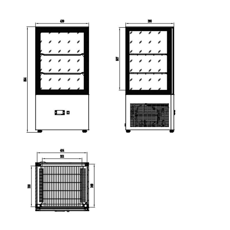 Vitrina refrigerada vertical de sobremesa Edenox VIVES S1, cristal 360º, 43 a 80 litros Vitrina refrigerada vertical de sobremesa Edenox VIVES S1, cristal 360º, 43 a 80 litros